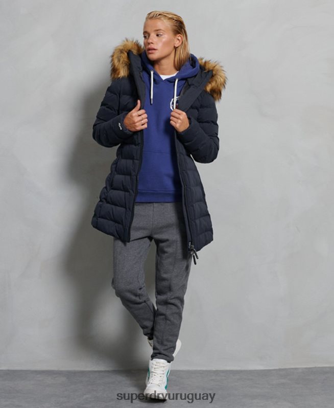 uy Superdry mujer abrigo acolchado alto ártico Armada DT2N8Z5655 ropa