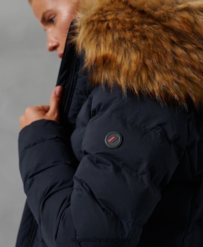 uy Superdry mujer abrigo acolchado alto ártico Armada DT2N8Z5655 ropa