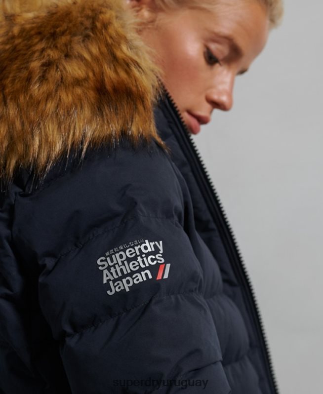 uy Superdry mujer abrigo acolchado alto ártico Armada DT2N8Z5655 ropa