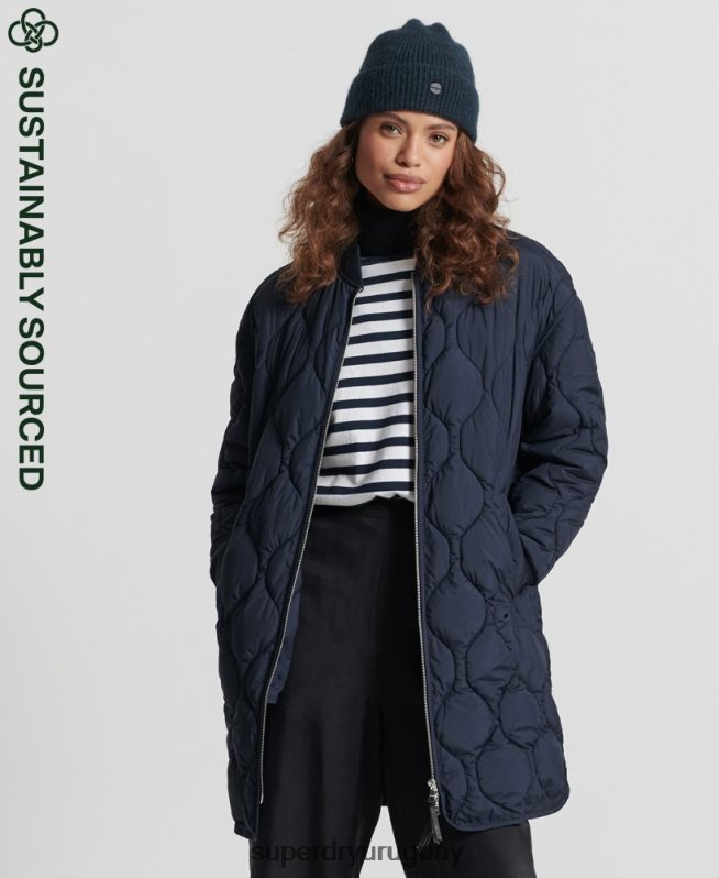 uy Superdry mujer abrigo acolchado con botones Armada DT2N8Z3694 ropa