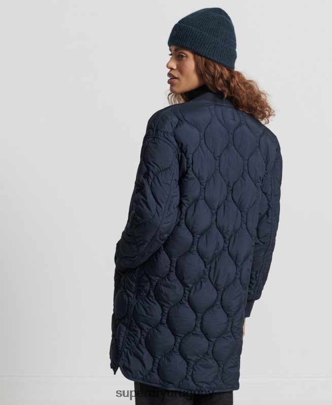 uy Superdry mujer abrigo acolchado con botones Armada DT2N8Z3694 ropa