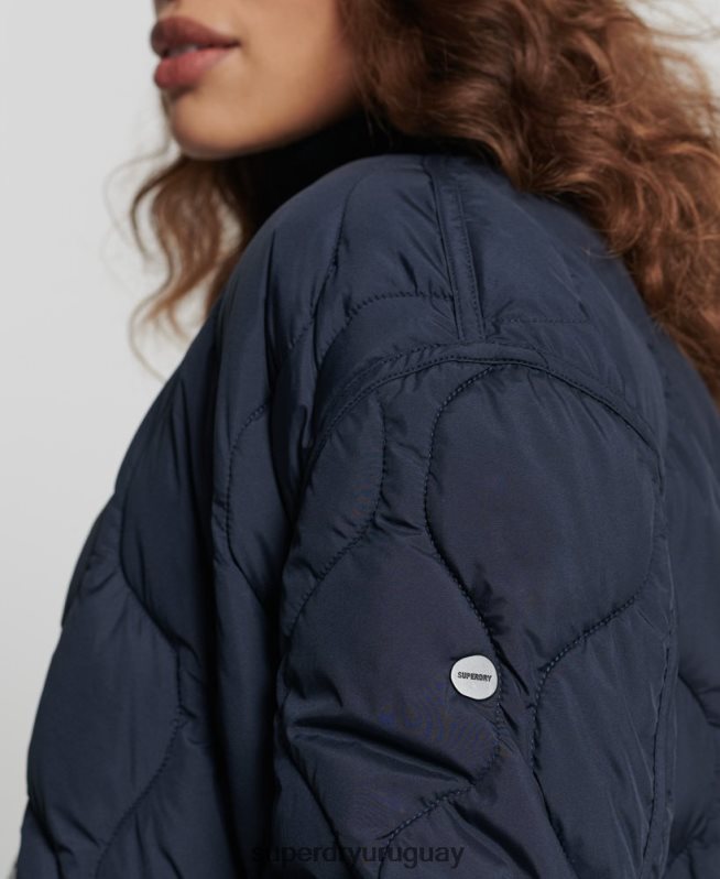 uy Superdry mujer abrigo acolchado con botones Armada DT2N8Z3694 ropa