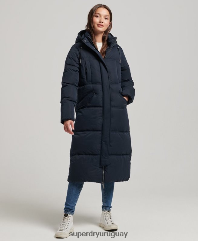 uy Superdry mujer abrigo acolchado de microfibra con capucha Armada DT2N8Z3814 ropa