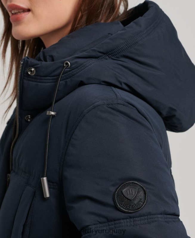 uy Superdry mujer abrigo acolchado de microfibra con capucha Armada DT2N8Z3814 ropa