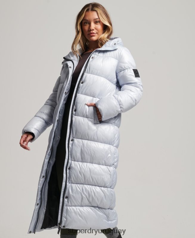 uy Superdry mujer abrigo acolchado deportivo xpd azul claro DT2N8Z3745 ropa