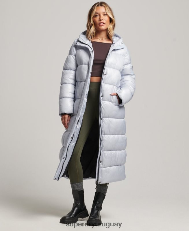 uy Superdry mujer abrigo acolchado deportivo xpd azul claro DT2N8Z3745 ropa