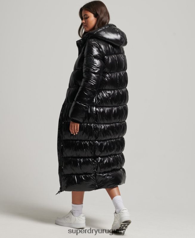 uy Superdry mujer abrigo acolchado deportivo xpd negro DT2N8Z3683 ropa