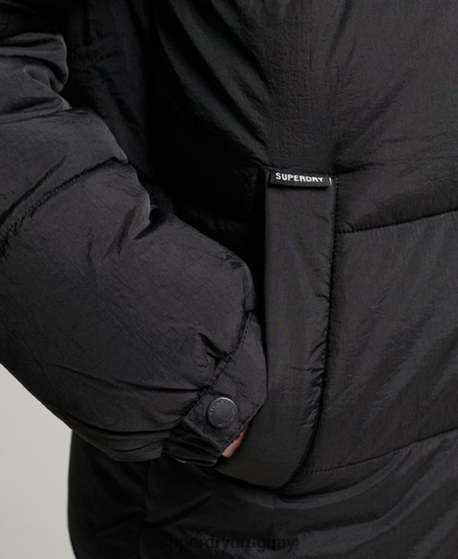 uy Superdry mujer abrigo capitonado capullo expedición negro DT2N8Z3597 ropa