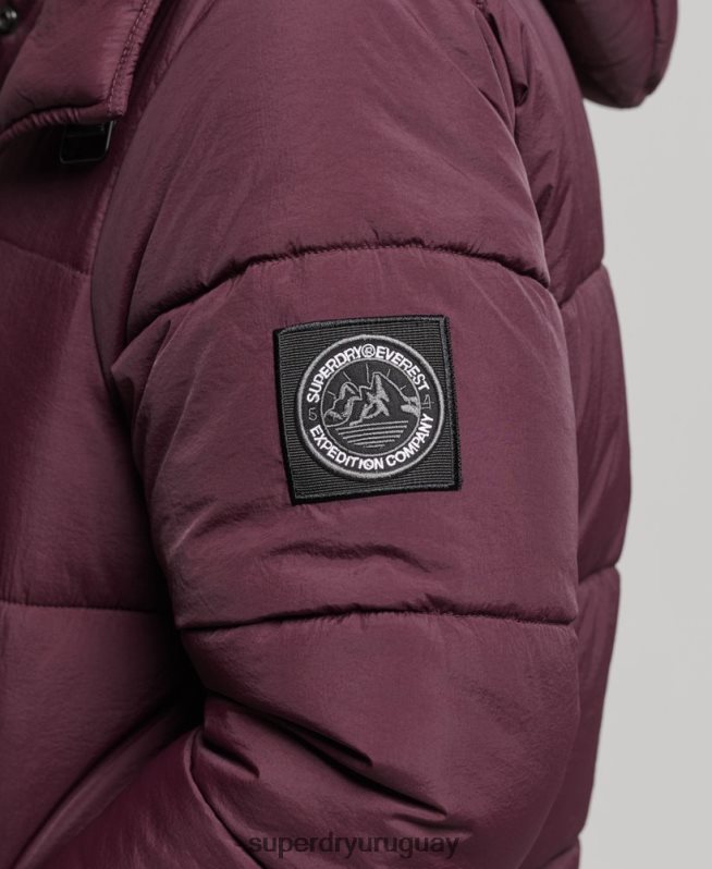 uy Superdry mujer abrigo capitonado capullo expedición rojo DT2N8Z3624 ropa