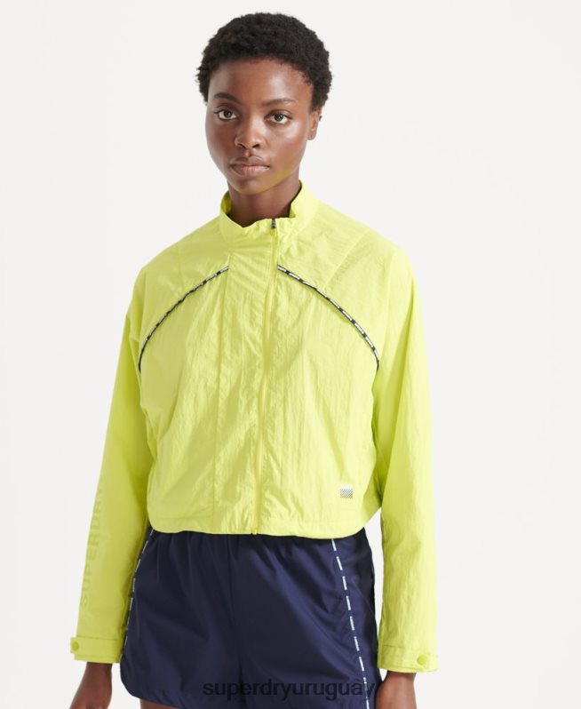 uy Superdry mujer abrigo corta resistente a la intemperie amarillo DT2N8Z5544 ropa