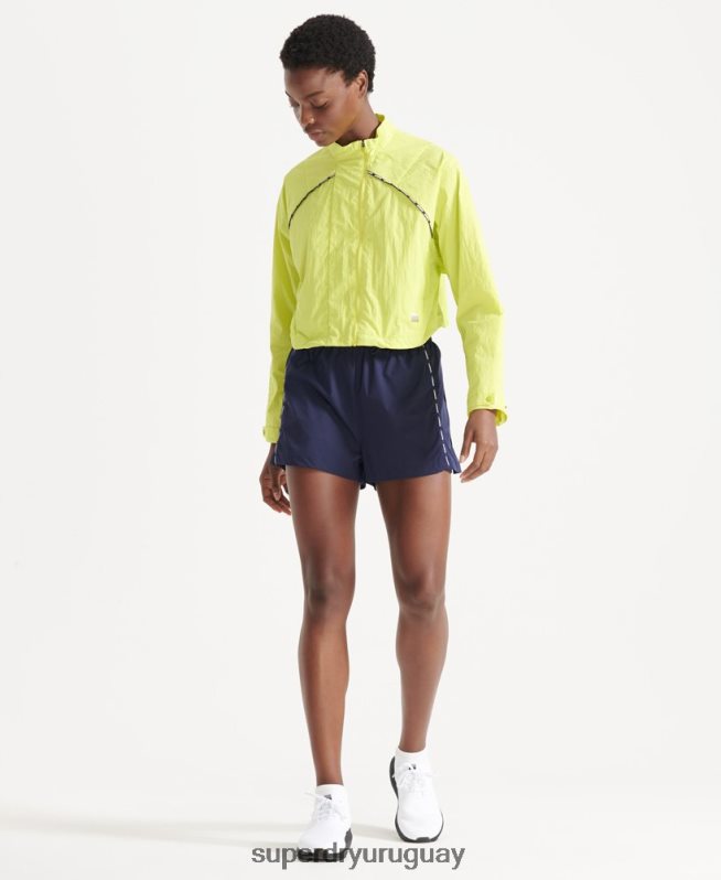 uy Superdry mujer abrigo corta resistente a la intemperie amarillo DT2N8Z5544 ropa