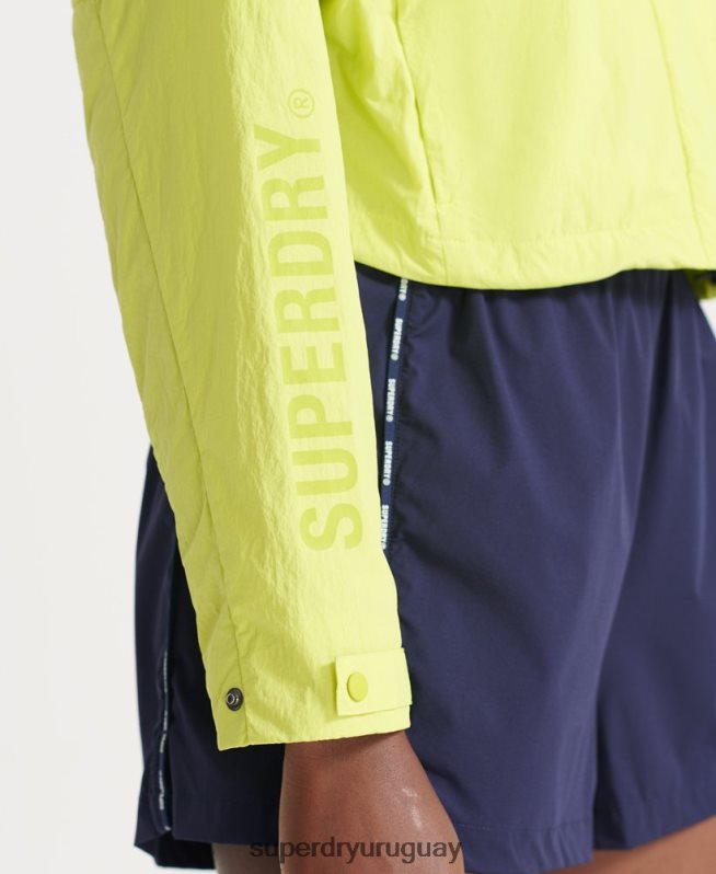 uy Superdry mujer abrigo corta resistente a la intemperie amarillo DT2N8Z5544 ropa