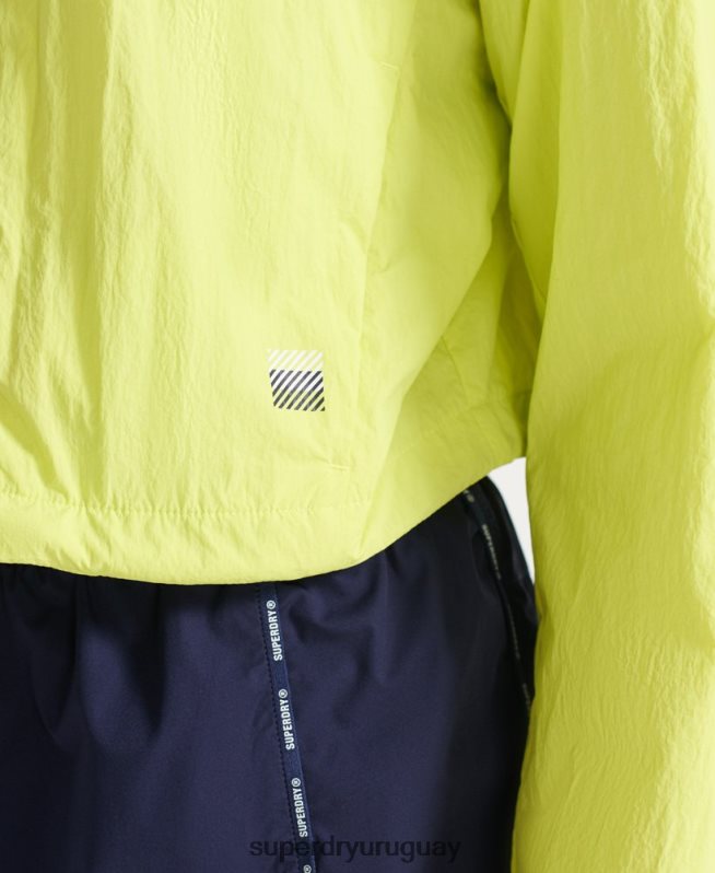 uy Superdry mujer abrigo corta resistente a la intemperie amarillo DT2N8Z5544 ropa