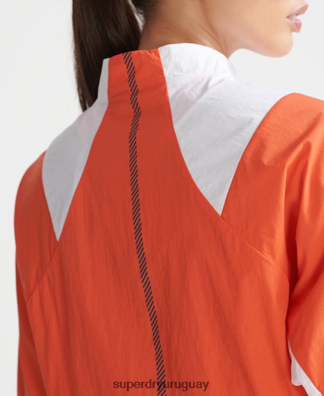 uy Superdry mujer abrigo corta resistente a la intemperie naranja DT2N8Z5594 ropa
