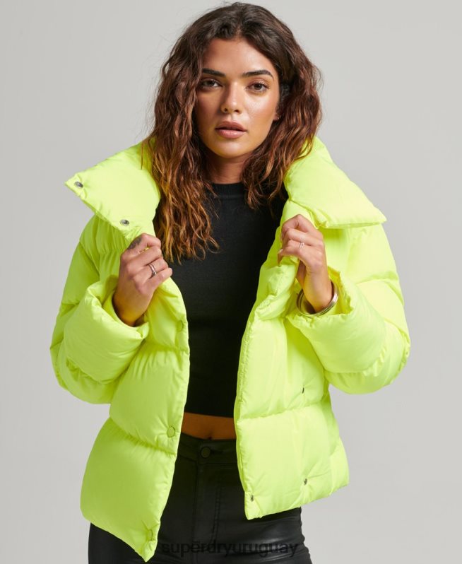 uy Superdry mujer abrigo corto acolchado verde DT2N8Z5498 ropa