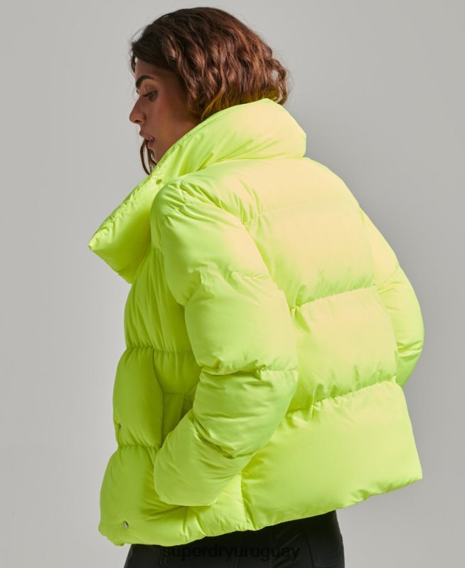 uy Superdry mujer abrigo corto acolchado verde DT2N8Z5498 ropa