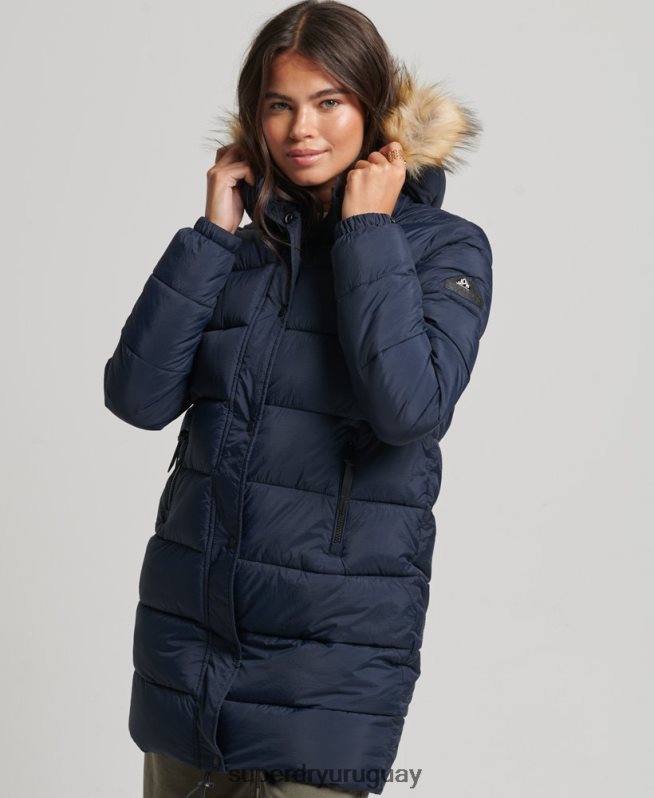 uy Superdry mujer abrigo de capa intermedia con capucha Armada DT2N8Z5669 ropa