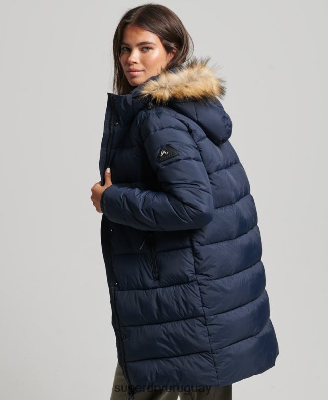 uy Superdry mujer abrigo de capa intermedia con capucha Armada DT2N8Z5669 ropa