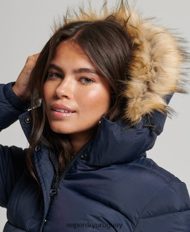 uy Superdry mujer abrigo de capa intermedia con capucha Armada DT2N8Z5669 ropa