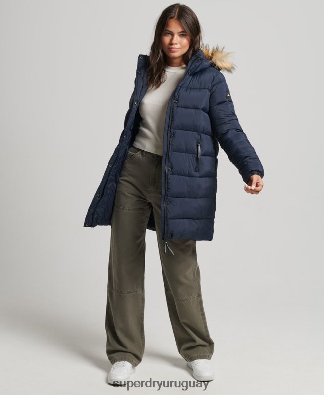 uy Superdry mujer abrigo de capa intermedia con capucha Armada DT2N8Z5669 ropa