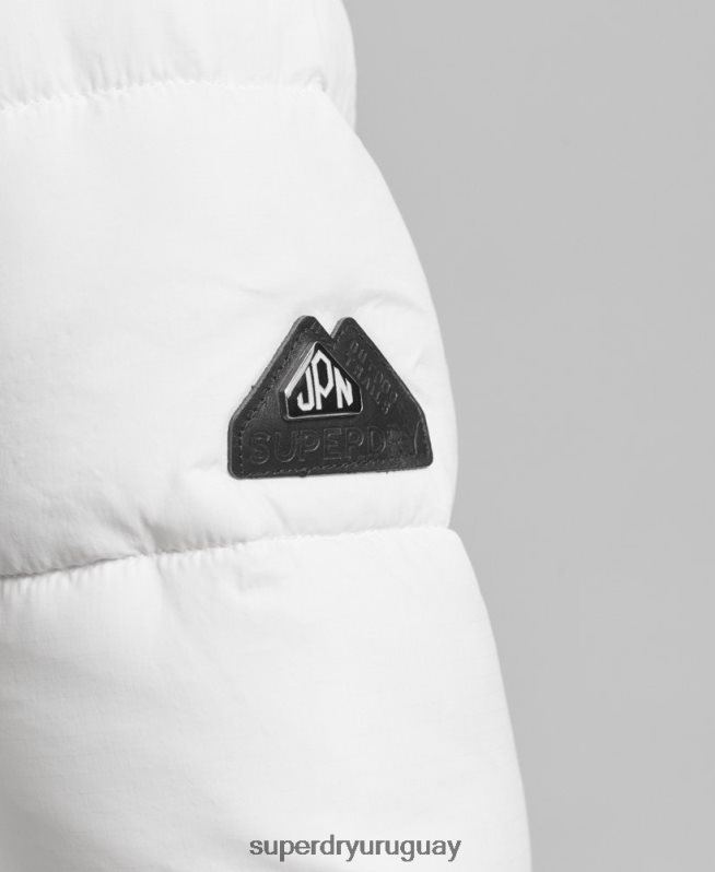 uy Superdry mujer abrigo de capa intermedia con capucha blanco DT2N8Z3586 ropa
