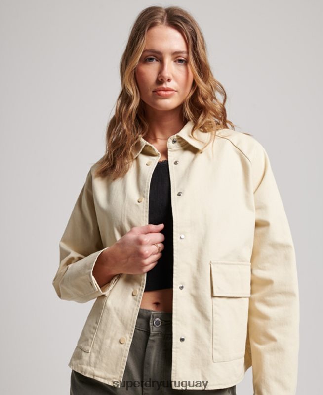 uy Superdry mujer abrigo de tarea beige DT2N8Z5412 ropa