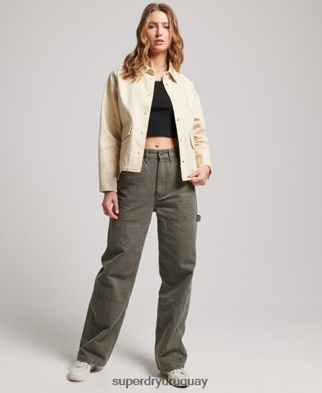 uy Superdry mujer abrigo de tarea beige DT2N8Z5412 ropa