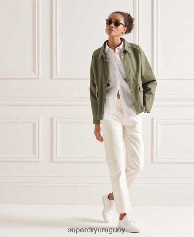 uy Superdry mujer abrigo de tarea verde DT2N8Z5539 ropa