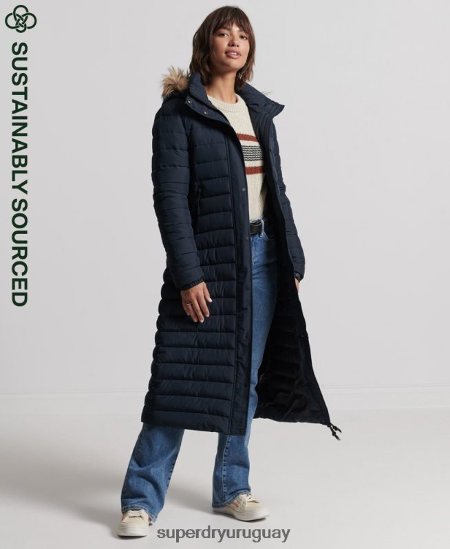 uy Superdry mujer abrigo fuji superlargo Armada DT2N8Z3816 ropa