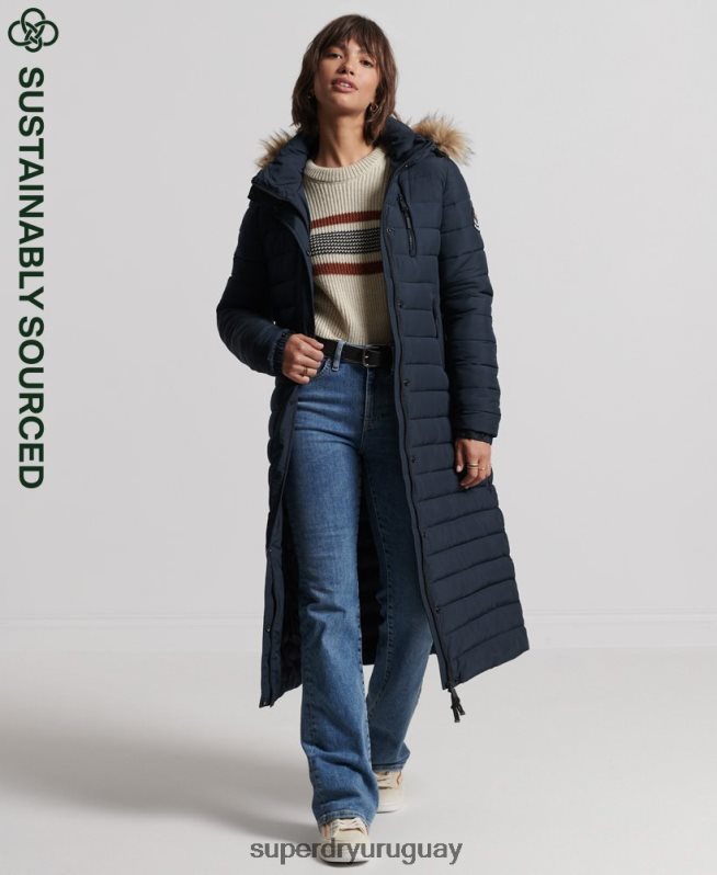uy Superdry mujer abrigo fuji superlargo Armada DT2N8Z3816 ropa