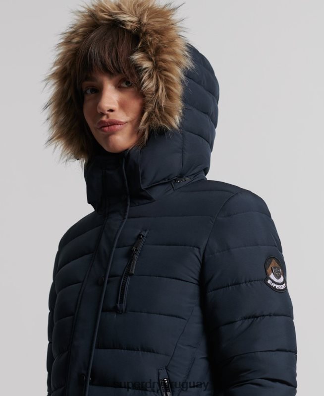 uy Superdry mujer abrigo fuji superlargo Armada DT2N8Z3816 ropa