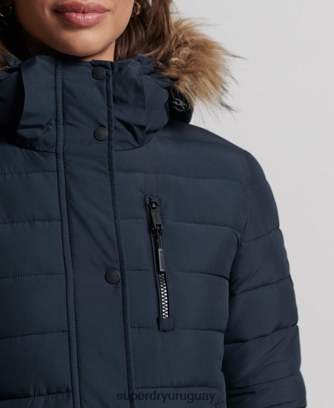 uy Superdry mujer abrigo fuji superlargo Armada DT2N8Z3816 ropa