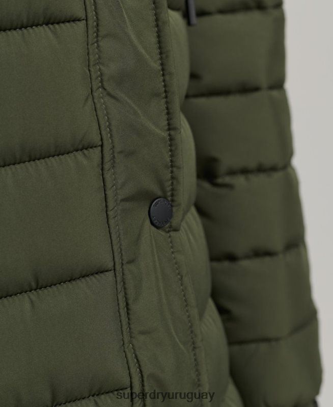 uy Superdry mujer abrigo fuji superlargo caqui DT2N8Z3649 ropa