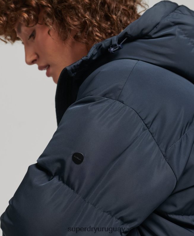uy Superdry mujer abrigo largo acolchado con capucha Armada DT2N8Z3594 ropa