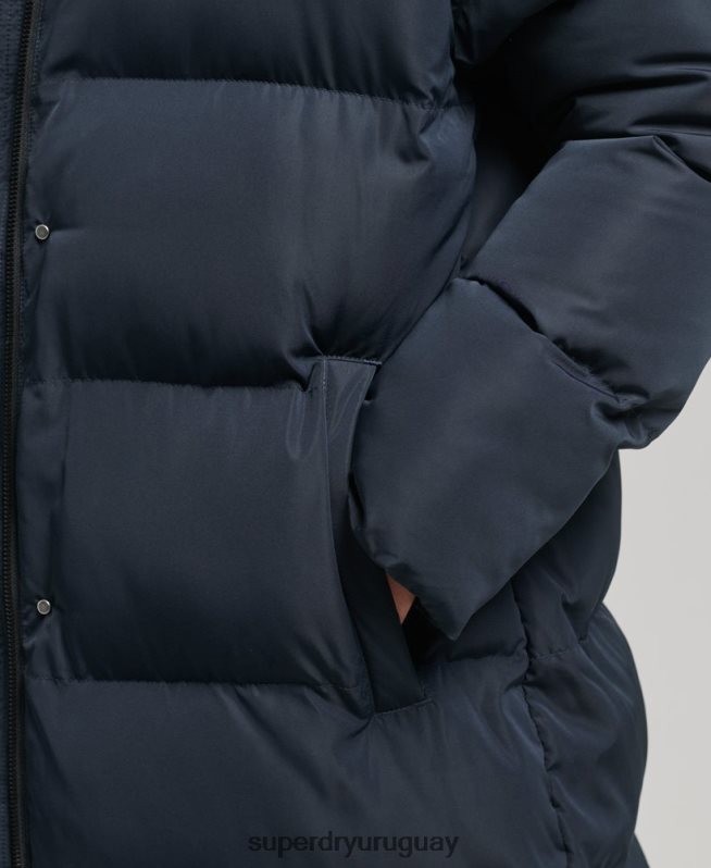 uy Superdry mujer abrigo largo acolchado con capucha Armada DT2N8Z3594 ropa
