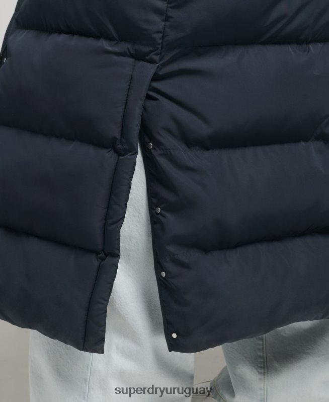 uy Superdry mujer abrigo largo acolchado con capucha Armada DT2N8Z3594 ropa