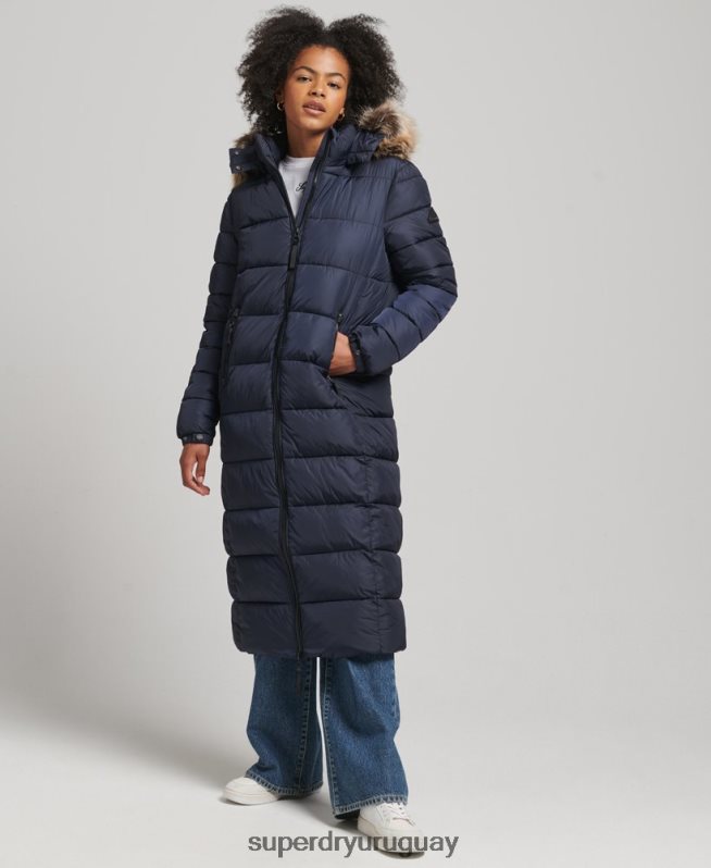 uy Superdry mujer abrigo largo con capucha de montaña fuji Armada DT2N8Z5651 ropa