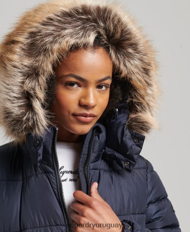 uy Superdry mujer abrigo largo con capucha de montaña fuji Armada DT2N8Z5651 ropa