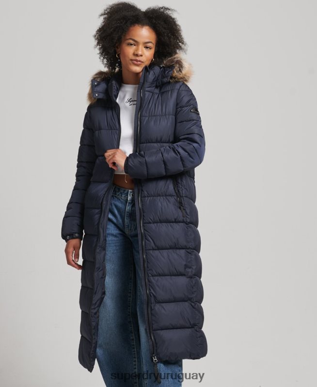 uy Superdry mujer abrigo largo con capucha de montaña fuji Armada DT2N8Z5651 ropa