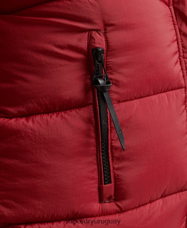 uy Superdry mujer abrigo largo con capucha y pelo artificial rojo DT2N8Z3661 ropa