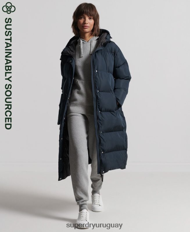 uy Superdry mujer abrigo largo de edredón Armada DT2N8Z3827 ropa