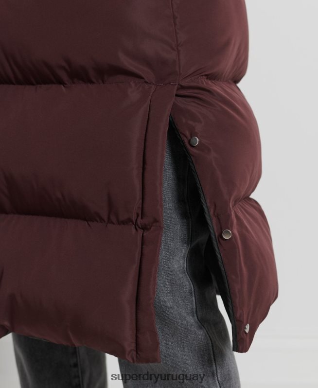 uy Superdry mujer abrigo largo de edredón rojo DT2N8Z3707 ropa