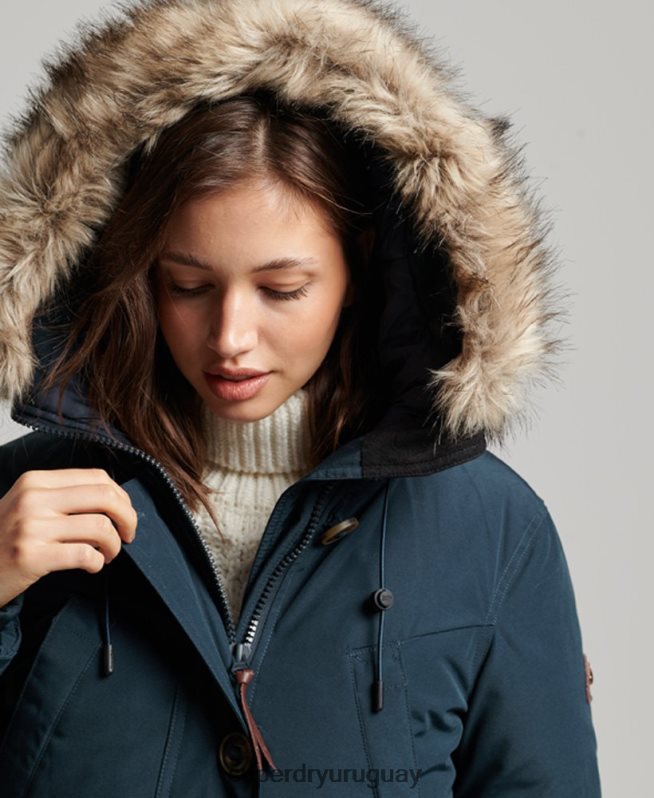 uy Superdry mujer abrigo tipo parka con capucha Armada DT2N8Z3727 ropa