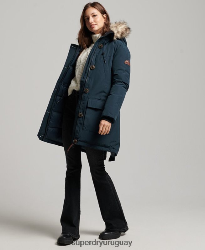 uy Superdry mujer abrigo tipo parka con capucha Armada DT2N8Z3727 ropa