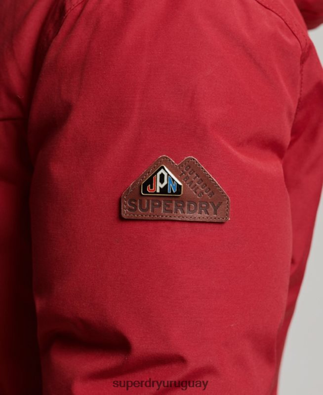 uy Superdry mujer abrigo tipo parka con capucha rojo DT2N8Z3776 ropa