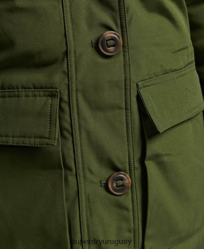 uy Superdry mujer abrigo tipo parka con capucha verde DT2N8Z3775 ropa