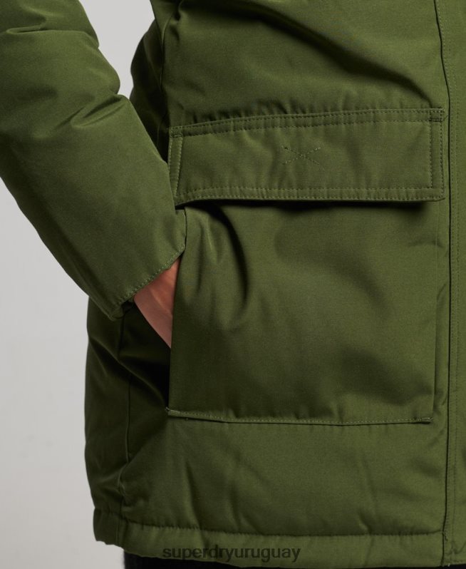 uy Superdry mujer abrigo tipo parka con capucha verde DT2N8Z3775 ropa