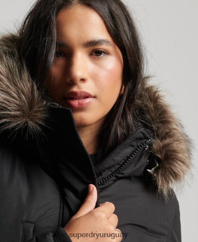 uy Superdry mujer chamarra ashley everest negro DT2N8Z5415 ropa