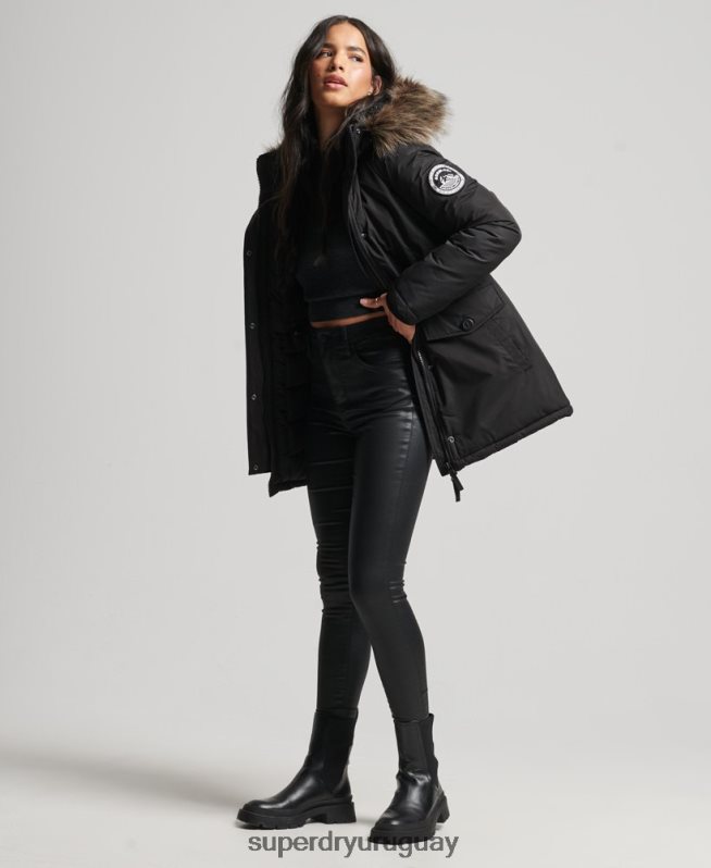 uy Superdry mujer chamarra ashley everest negro DT2N8Z5415 ropa
