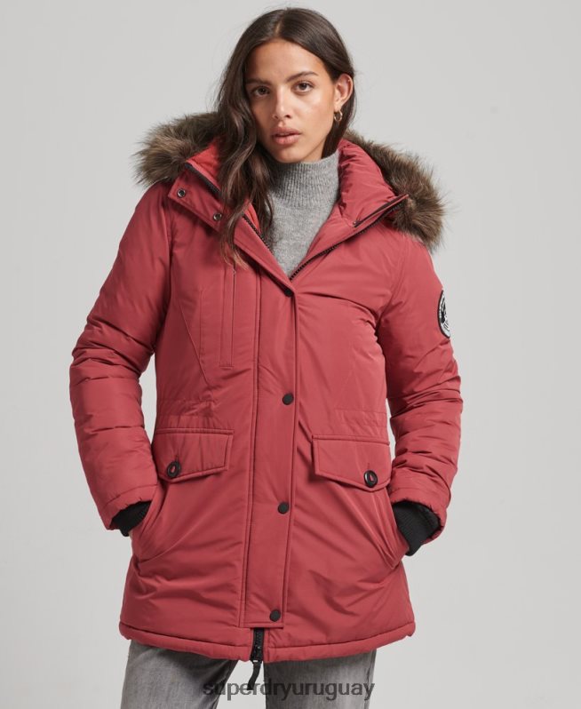 uy Superdry mujer chamarra ashley everest rojo DT2N8Z5466 ropa